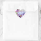 Pansy Paars Flower Floral Bedankt Patroon Hart Sticker (Tas)