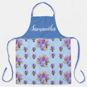 Pansy Paarse Shabby Chic Blue Polka Dot Viola Schort (Voorkant)