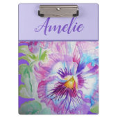 Pansy Paarse Waterverf  bloem Klembord (Voorkant)