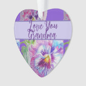 Pansy Paarse Waterverf Bloemen Bloem Mum Ornament (voorkant)