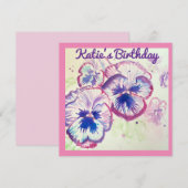 Pansy Pansies Paarse Bloem Bloem Roze (Voorkant / Achterkant)