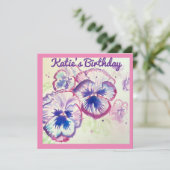 Pansy Pansies Paarse Bloem Bloem Roze (Staand voorkant)