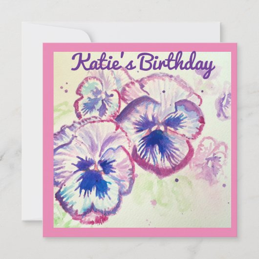 Pansy Pansies Paarse Bloem Bloem Roze (Voorkant)