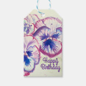 Pansy Pansies Paarse Bloem Bloem Roze Cadeaulabel (Voorkant)