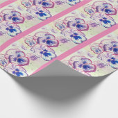 Pansy Pansies Paarse Bloem Bloem Roze Cadeaupapier (Hoek)