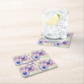 Pansy Pansies Paarse Bloem Bloem Roze Kartonnen Onderzetters (Insitu)