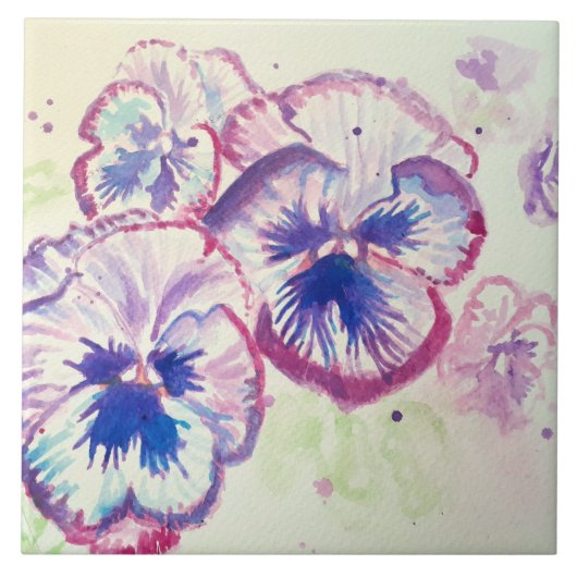 Pansy Pansies Paarse Bloem Bloem Roze Tegeltje (Voorkant)