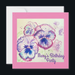 Pansy Pansies Paarse Bloem Bloemen Roze Verjaardag Kaart<br><div class="desc">Iris Irist Paars Flower Floral design,  met een volledig aanpasbare naam. Ontworpen uit een van mijn originele foto's in de bloemtuin en mijn originele schrijfwerk,  geniet van!</div>