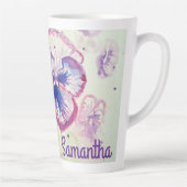 Pansy Pansies Paarse Bloem Bloemen Roze Vrouwen Latte Mok (Rechts)