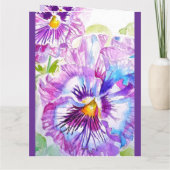 Pansy Pansies Paarse Bloem Verjaardag Meisjes Naam Kaart (Achterkant)