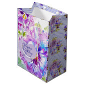 Pansy Pansies Paarse Bloem Verjaardag Meisjes Naam Medium Cadeauzakje (Voorkant Gekanteld)