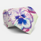 Pansy Pansies Paarse Waterverf Bloem Bloem Roze Stropdas (Opgerold)