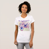 Pansy Pansies Paarse Waterverf Bloem Bloem Roze T-shirt (Voorkant volledig)