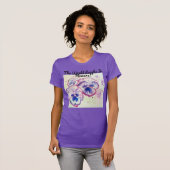 Pansy Pansies Paarse Waterverf Bloem Bloem Roze T-shirt (Voorkant volledig)