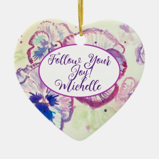 Pansy Pansies Waterverf Bloemen Naam Decoratie (Voorkant)