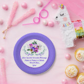 Pansy Paper Borden. Verjaardag, Bruiloft, Jubileum Papieren Bordje (Feest)