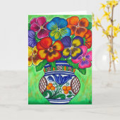 Pansy Parade Wenskaart Kaart (Gele Bloem)