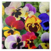Pansy Patchwork ~ Keramische tegel Tegeltje (Voorkant)