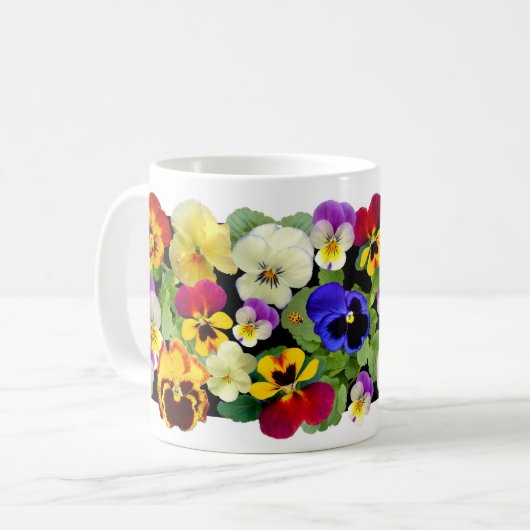 Pansy Patchwork Koffiemok (Voorkant links)