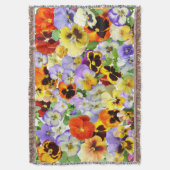 Pansy Patchwork Throw Blanket Deken (Voorkant Verticaal)