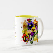 Pansy Patchwork Tweekleurige Koffiemok (Voorkant rechts)