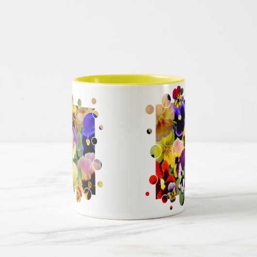 Pansy Patchwork Tweekleurige Koffiemok (Center)