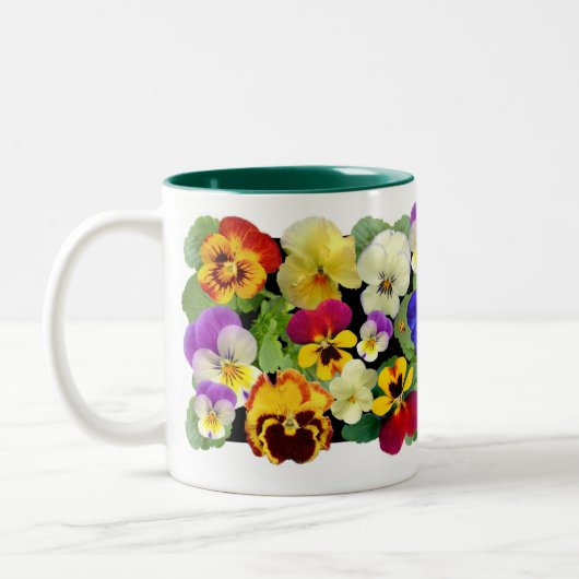 Pansy Patchwork Two-Tone Coffee Mok (Links)
