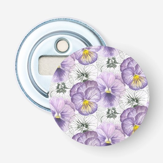 Pansy patroon button flesopener (Voorkant)