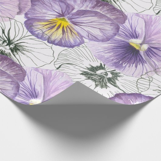 Pansy patroon cadeaupapier (Hoek)
