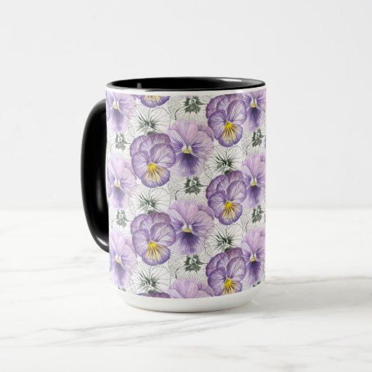 Pansy patroon mok (Voorkant links)