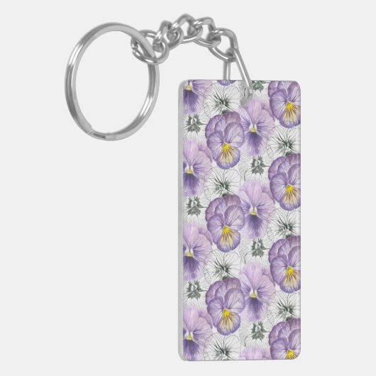 Pansy patroon sleutelhanger (Voorkant Links)