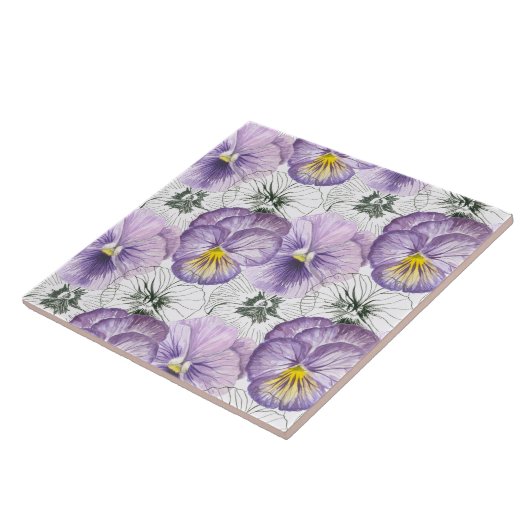 Pansy patroon tegeltje (Zijkant)