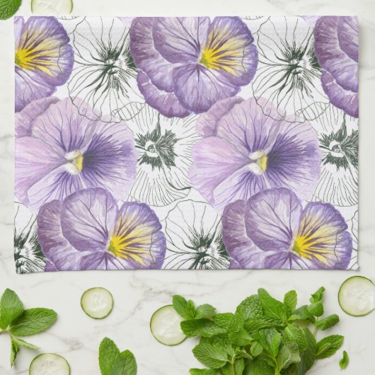 Pansy patroon theedoek (Gevouwen)