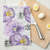 Pansy patroon theedoek (Quarter Fold)