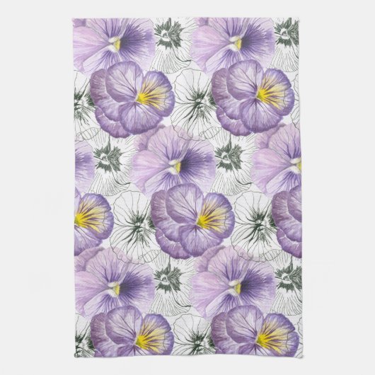 Pansy patroon theedoek (Verticaal)