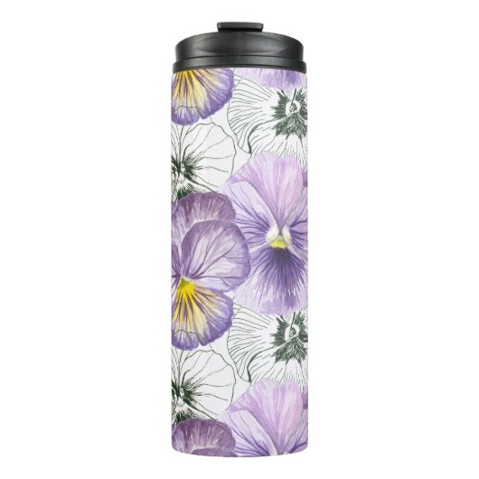 Pansy patroon thermosbeker (Voorkant)