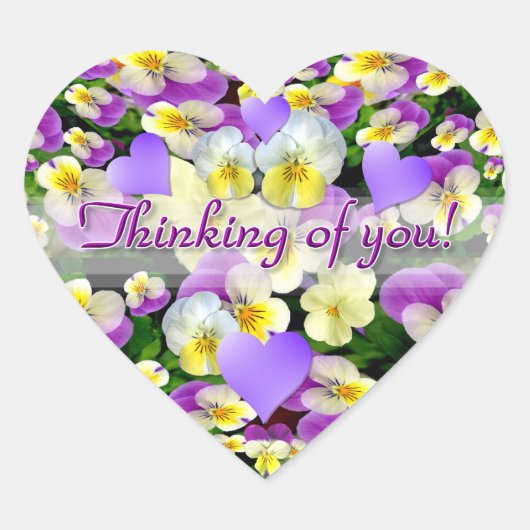 Pansy Perfect Denking of You Hart Sticker (Voorkant)