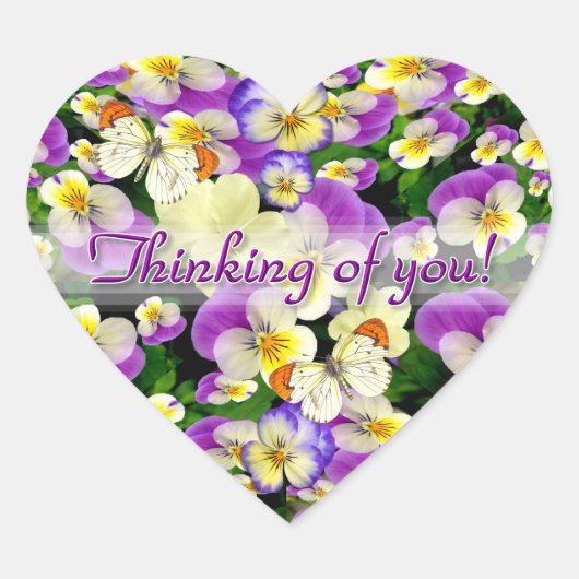 Pansy Perfect Thinking of You Heart Sticker (Voorkant)