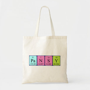 Pansy Periodieke Naam canvas tas