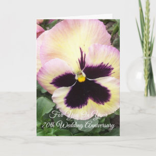 Pansy Personalized 70th Wedding Jubileum Kaart