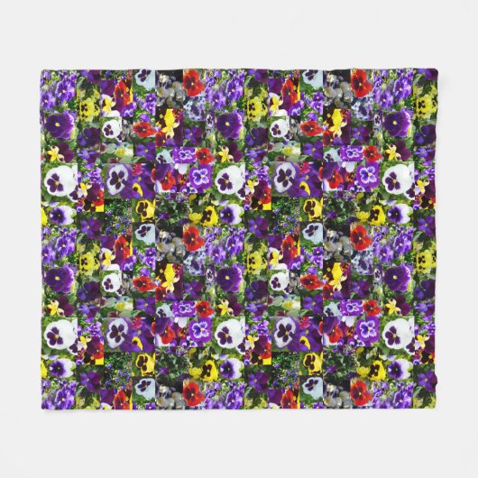 Pansy Photo Collage Fleece Deken (Voorkant (Horizontaal))