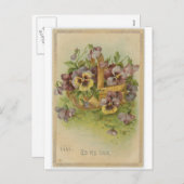  Pansy Post Kaarten Victoriaans Valentijnse Feestdagenkaart (Voorkant / Achterkant)