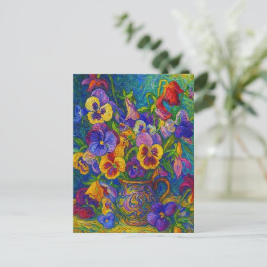 Pansy Postcard Briefkaart (Staand voorkant)