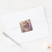 Pansy Princess Cat Vierkante Sticker (Envelop)