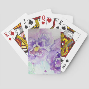 Pansy Purpke Flower Waterverf Speelkaarten Set