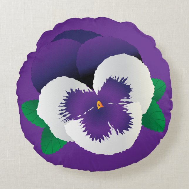 Pansy Round Pillow Rond Kussen (Voorkant)
