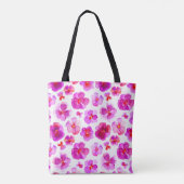 Pansy roze bloemzak voor waterverf tote bag (Achterkant)