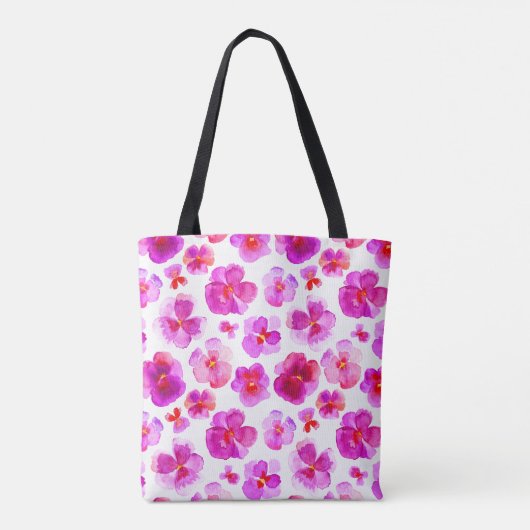 Pansy roze bloemzak voor waterverf tote bag (Achterkant)