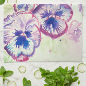 Pansy Roze Waterverf Pansies Bloem Bloem Blush Theedoek (Gevouwen)