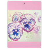 Pansy Roze Waterverf Pansies Bloemen Telefoon Klembord (Achterkant)